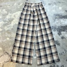 画像2: 【WONDERGROUND】CHECK PATTERN SIDE SLIT WIDE SLACKS / OS (2)