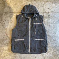 画像1: 11 POCKET HOODIE DESIGN OVER VEST / Ladies L  (1)