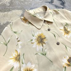 画像3: SUNFLOWER GRAPHIC PATTERN S/S SHEER SHIRT / Mens S (3)