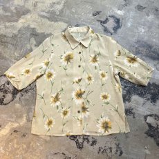 画像1: SUNFLOWER GRAPHIC PATTERN S/S SHEER SHIRT / Mens S (1)