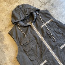 画像3: 11 POCKET HOODIE DESIGN OVER VEST / Ladies L  (3)