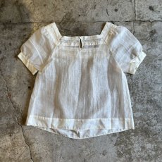 画像2: LACE LINE SQUARE NECK DESIGN SHEER S/S TOPS / Ladies M (2)