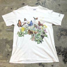 画像1: 90's VARIOUS BUTTERFLY PRINTED S/S TEE / Mens M / MADE IN USA (1)