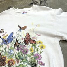 画像4: 90's VARIOUS BUTTERFLY PRINTED S/S TEE / Mens M / MADE IN USA (4)