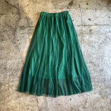 画像1: COLOR FLARE DESIGN TULLE SHEER LONG SKIRT / W25~W31 (1)