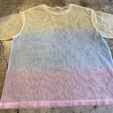 画像5: GRADATION COLOR BORDER DESIGN SHEER S/S TOPS / Ladies M (5)