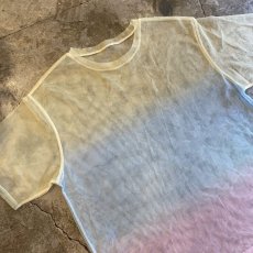 画像3: GRADATION COLOR BORDER DESIGN SHEER S/S TOPS / Ladies M (3)