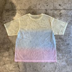 画像2: GRADATION COLOR BORDER DESIGN SHEER S/S TOPS / Ladies M (2)