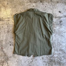 画像2: KHAKI COLOR DOUBLE DESIGN N/S TOPS / Ladies M  (2)