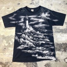 画像1: BOTH SIDE LIGHTHOUSE PRINTED S/S TEE / Mens L (1)