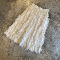 画像4: WHITE COLOR SHAGGY ALL OVER PATTERN DESIGN SKIRT / W24~W30 (4)