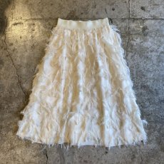 画像2: WHITE COLOR SHAGGY ALL OVER PATTERN DESIGN SKIRT / W24~W30 (2)