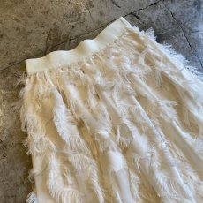 画像3: WHITE COLOR SHAGGY ALL OVER PATTERN DESIGN SKIRT / W24~W30 (3)