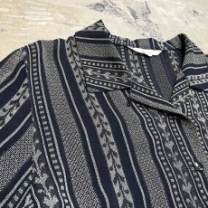 画像3: MULTI STRIPE PATTERN OPEN COLLAR S/S SHIRT / Mens M (3)