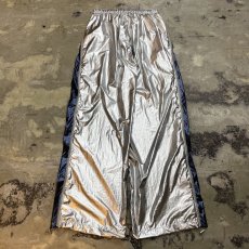 画像2: SIDE ZIP LINE GIMMICK METALLIC SILVER PANTS / FREE (2)