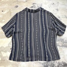 画像2: MULTI STRIPE PATTERN OPEN COLLAR S/S SHIRT / Mens M (2)