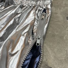 画像10: SIDE ZIP LINE GIMMICK METALLIC SILVER PANTS / FREE (10)