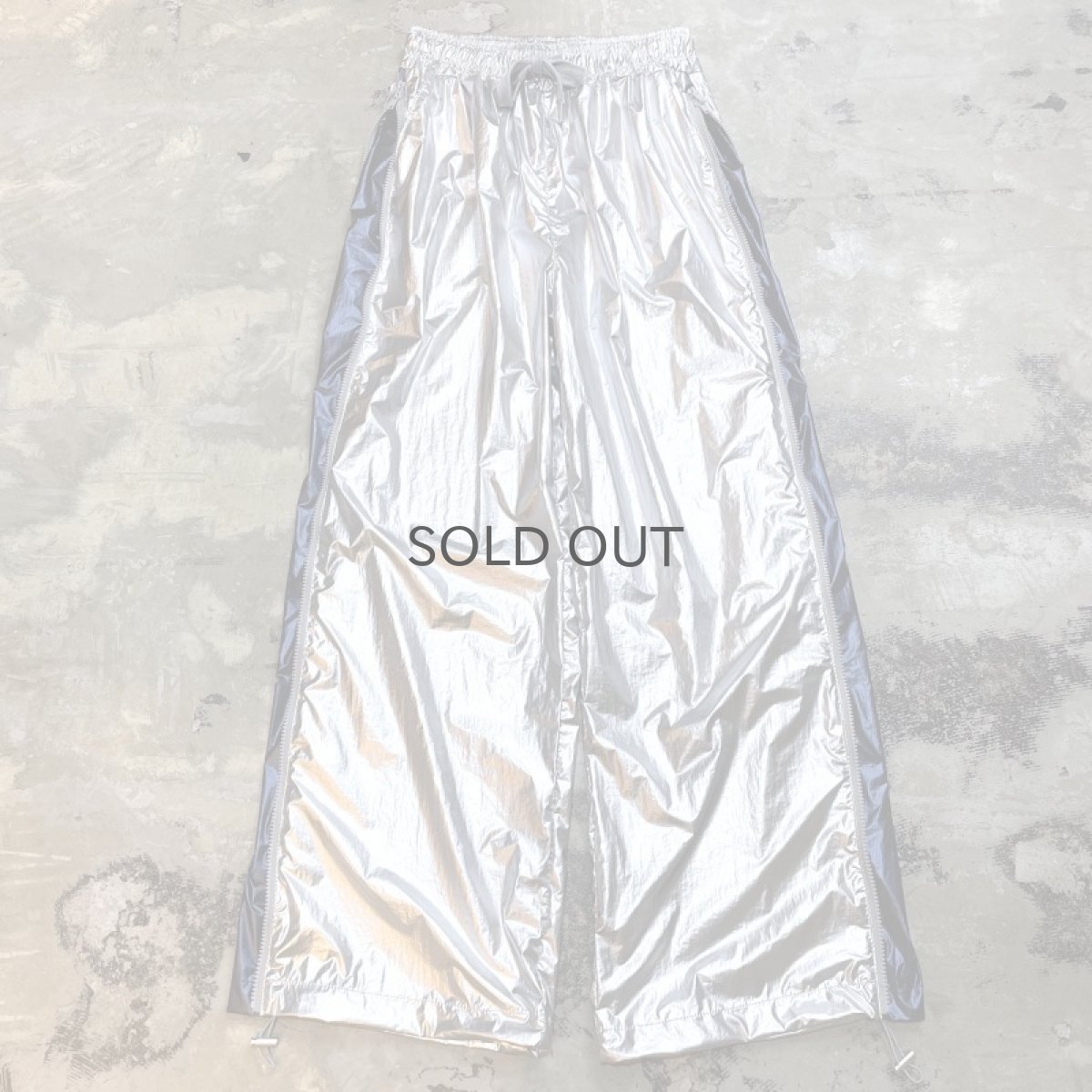 画像1: SIDE ZIP LINE GIMMICK METALLIC SILVER PANTS / FREE (1)