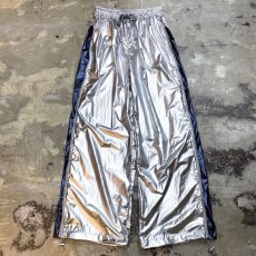 画像1: SIDE ZIP LINE GIMMICK METALLIC SILVER PANTS / FREE (1)