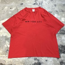 画像1: RED COLOR "NEW YORK CITY" EMBROIDERY S/S TEE / Mens XL (1)