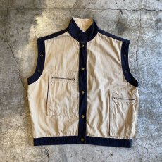 画像1: SNAP BUTTON DESIGN STAND COLLAR VEST / Ladies S(M) (1)