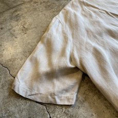 画像5: TIE FRONT SHORT DESIGN LINEN S/S SHIRT / Ladies M / MADE IN ITALY (5)