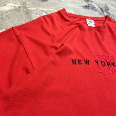 画像3: RED COLOR "NEW YORK CITY" EMBROIDERY S/S TEE / Mens XL (3)