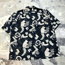 画像2: ALL OVER GRAPHIC PATTERN S/S SHEER SHIRT / Mens L (2)