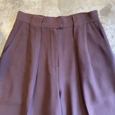 画像5: BROWN COLOR TUCK DESIGN SLACKS PANTS / W29 (5)