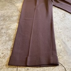 画像6: BROWN COLOR TUCK DESIGN SLACKS PANTS / W29 (6)