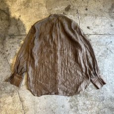 画像2: 2 POCKET STAND COLLAR DESIGN SHEER L/S SHIRT / Ladies M (2)