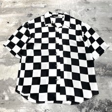 画像1: ALL OVER CHECKERBOARD PATTERN S/S SHIRT / Mens M (1)