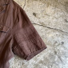 画像6: BROWN COLOR FRONT POCKET DESIGN S/S JACKET / Ladies M(44) (6)