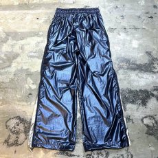 画像2: SIDE ZIP LINE GIMMICK METALLIC NAVY PANTS / FREE (2)