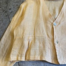 画像5: EGG COLOR LINEN DESIGN JACKET / Ladies L (5)