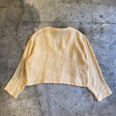 画像2: EGG COLOR LINEN DESIGN JACKET / Ladies L (2)