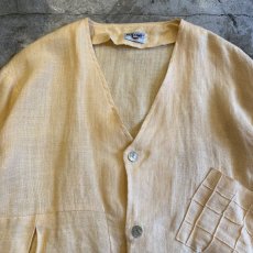 画像8: EGG COLOR LINEN DESIGN JACKET / Ladies L (8)