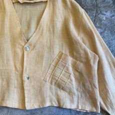 画像6: EGG COLOR LINEN DESIGN JACKET / Ladies L (6)