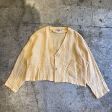 画像1: EGG COLOR LINEN DESIGN JACKET / Ladies L (1)