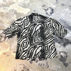 画像2: GRADATION ZEBRA PATTERN SHEER S/S SHIRT / Mens M (2)