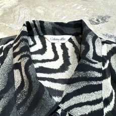 画像10: GRADATION ZEBRA PATTERN SHEER S/S SHIRT / Mens M (10)