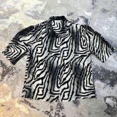 画像1: GRADATION ZEBRA PATTERN SHEER S/S SHIRT / Mens M (1)