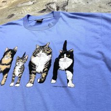 画像4: 90's VARIOUS CATS PRINTED S/S TEE / Mens XL / MADE IN USA (4)