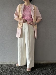 画像12: PALE TONE 2 POCKET DESIGN S/S TAYLOR JACKET / Ladies M(10) / MADE IN USA (12)