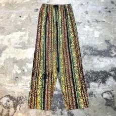 画像1: ALL OVER MULTI STRIPE PATTERN TAPERED SILHOUETTE PANTS / FREE (1)