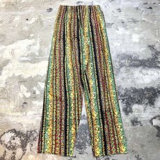 画像2: ALL OVER MULTI STRIPE PATTERN TAPERED SILHOUETTE PANTS / FREE (2)