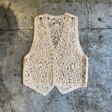 画像2: IVORY COLOR CROCHET DESIGN VEST / Ladies M (2)