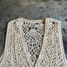 画像6: IVORY COLOR CROCHET DESIGN VEST / Ladies M (6)