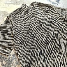 画像9: ZEBRA PATTERN STAND COLLAR SHEER S/S SHIRT / Mens M (9)