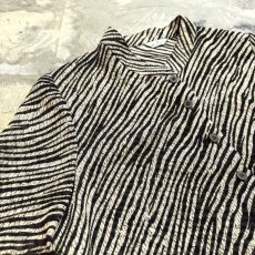 画像3: ZEBRA PATTERN STAND COLLAR SHEER S/S SHIRT / Mens M (3)